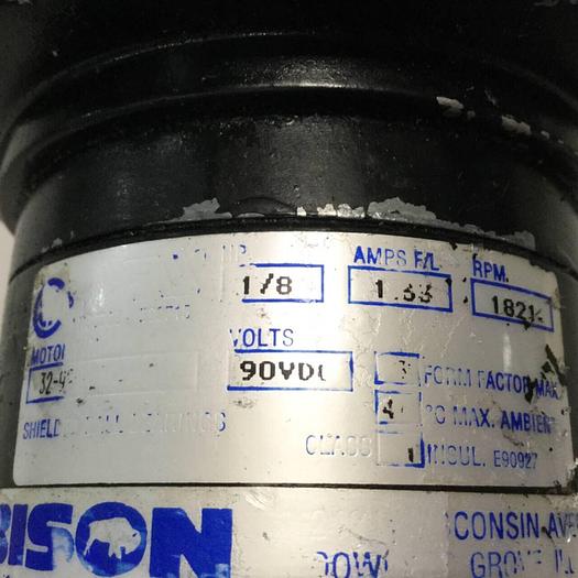 Used BISON 1/8 HP DC Gearmotor 507-01-109A #91848