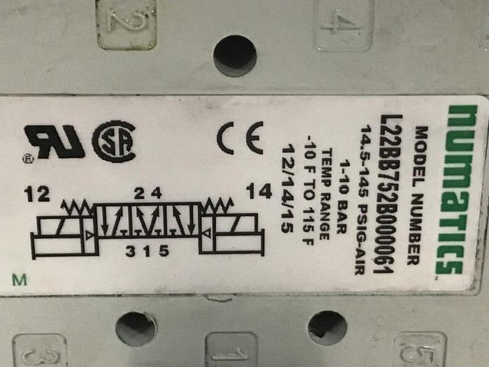 Used NUMATICS Solenoid Block L22BB752B000061 #124752