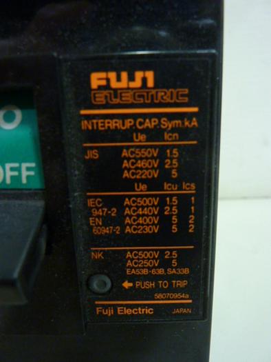 Used FUJI ELECTRIC 5 Amp Circuit Breaker SA33B-5 #60788