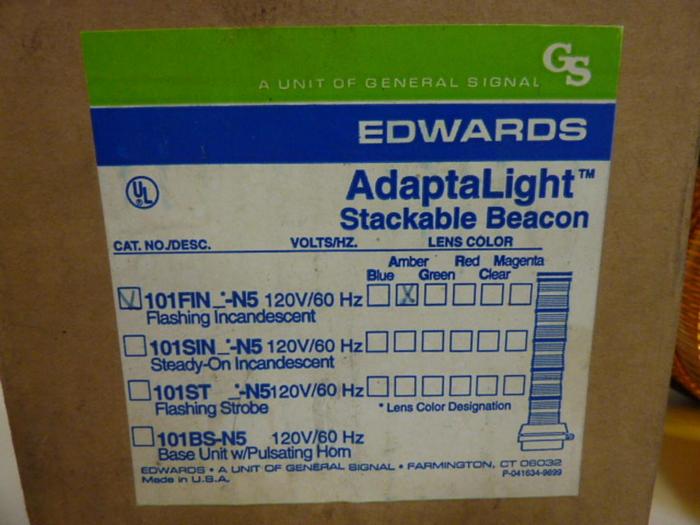 EDWARDS Amber Stack Light 101FINA-N5 NEW