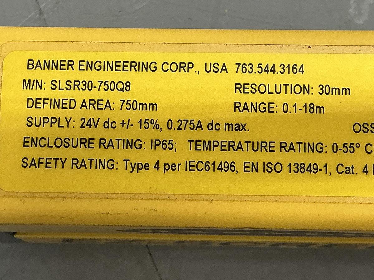 Used BANNER ENGINEERING SLSR30-750Q8