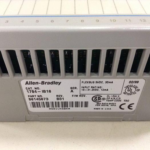 Used ALLEN BRADLEY Input Module 1794-IB16 SER A #71886