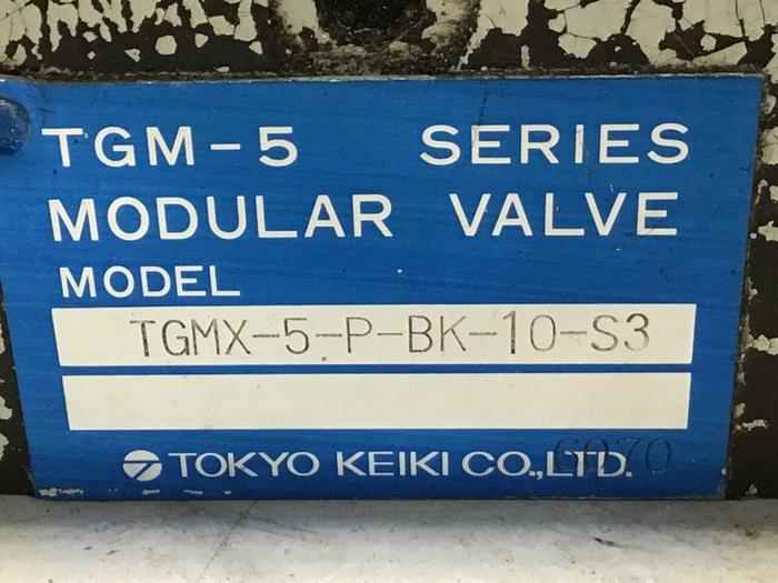 Used TOKYO KEIKI Modular Valve TGMX-5-P-BK-10-S3 #138010