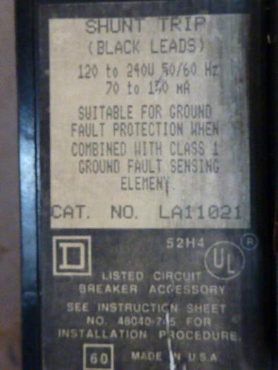Used SQUARE D 400 Amp Circuit Breaker LAF3640036MV627B Used