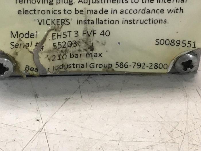 Used EATON-VICKERS Pressure Control Valve EHST-3-FVF-40 Used