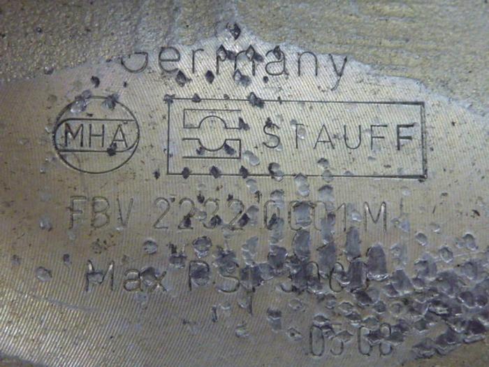 Used STAUFF 2 Way Valve FBV 2232 0001 M #56455