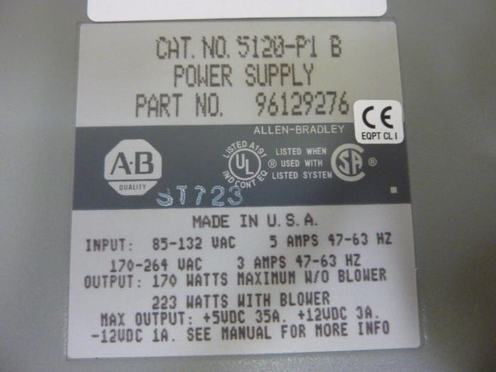 Used ALLEN BRADLEY Power Supply 5120-P1 SER B #57092