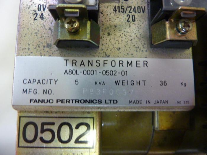 Used FANUC 5 kVA Transformer A80L-0001-0502-01 #48897