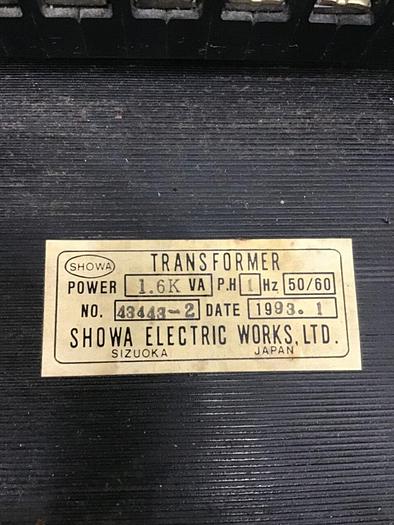 Used SHOWA 1.6 kVA Transformer 43443-2 #136187