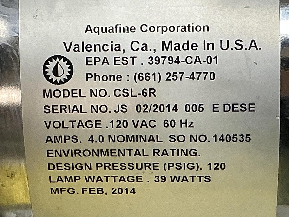 Used AQUAFINE CORPORATION CSL-6R