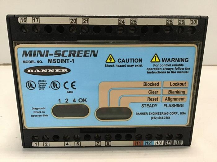 Used BANNER Mini Screen Module MSDINT-1 Used