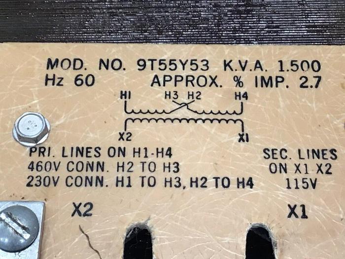 Used GENERAL ELECTRIC / GE 1.5 kVA Transformer 9T55Y53 #129212