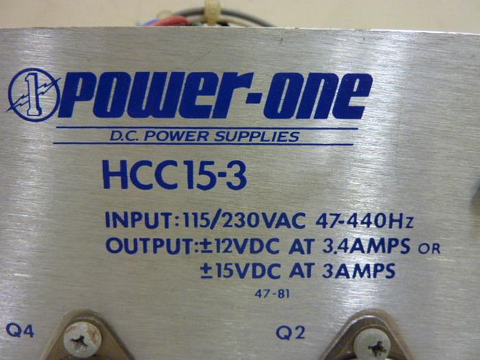 Used POWER ONE Power Supply HCC15-3 #59059