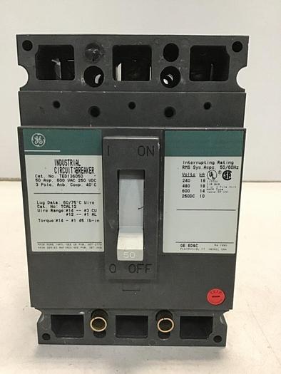 Used GE 50 Amp Breaker TED136050 / DISCONNECT #136683