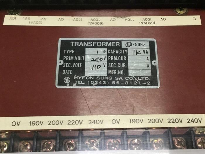 Used HYEON SUNG 1 kVA Transformer 1KVA #107865