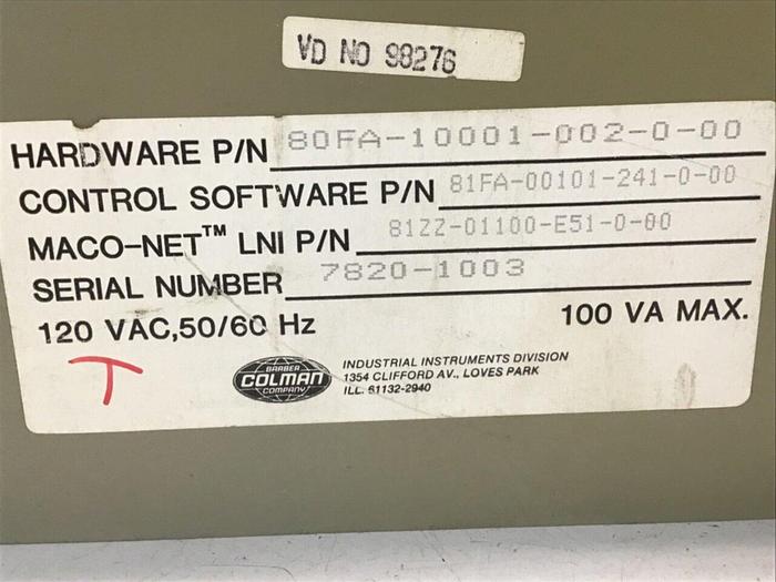 Used BARBER COLMAN Linear Positioning Module 80FA-10001-002-0-00 #113148