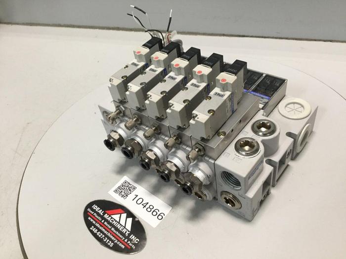 Used KOGANEI Manifold w/ Valves PBM5P-3W #104866