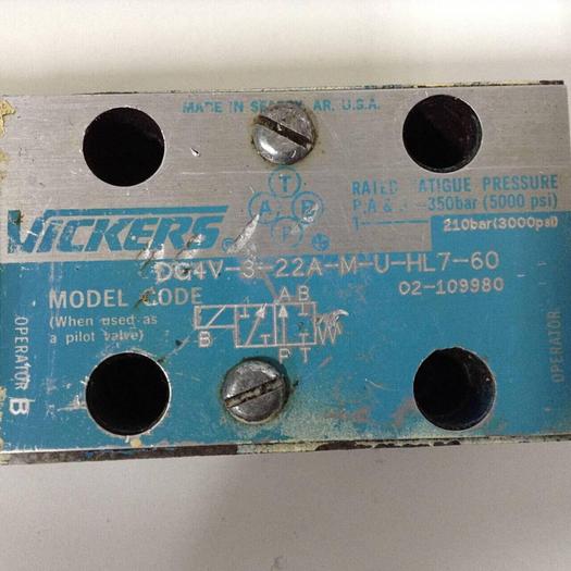 Used VICKERS Directional Hydraulic Valve DG4V322AMUHL760 Used