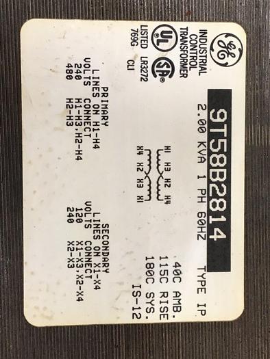 Used GENERAL ELECTRIC 2.00 kVA Transformer 9T58B2814 #118031