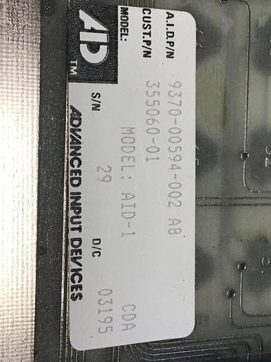 Used ADVANCED INPUT DEVICES Keypad 9370-00594-002 AB #120354
