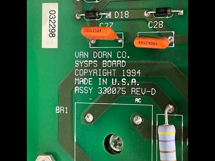 Used VAN DORN ASSY 330075 REV-D