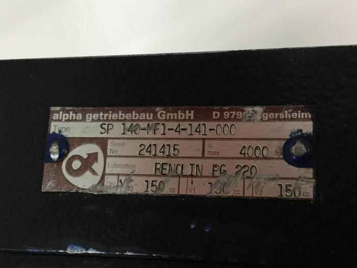 Used ALPHA GETRIEBEBAU Speed Reducer SP 140-MF1-4-141-000 #97857