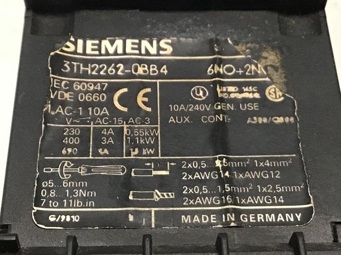 Used SIEMENS Contactor 3TH2271-0BB4 #133222