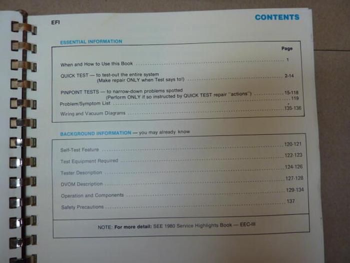 Used FORD Manual 1980 EEC-III EFI #30256