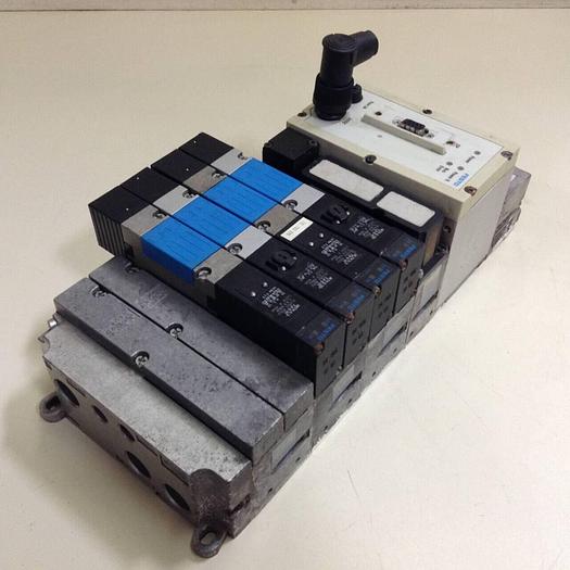 Used FESTO Control Block w/ Valves VIFB-03-B 03E-R-F13+IV #70605