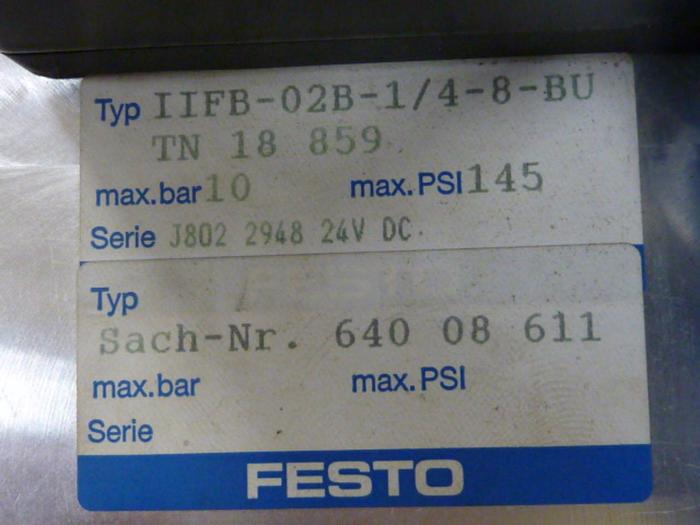 Used FESTO Control Block / Valve Terminal IFB8-02 #52828