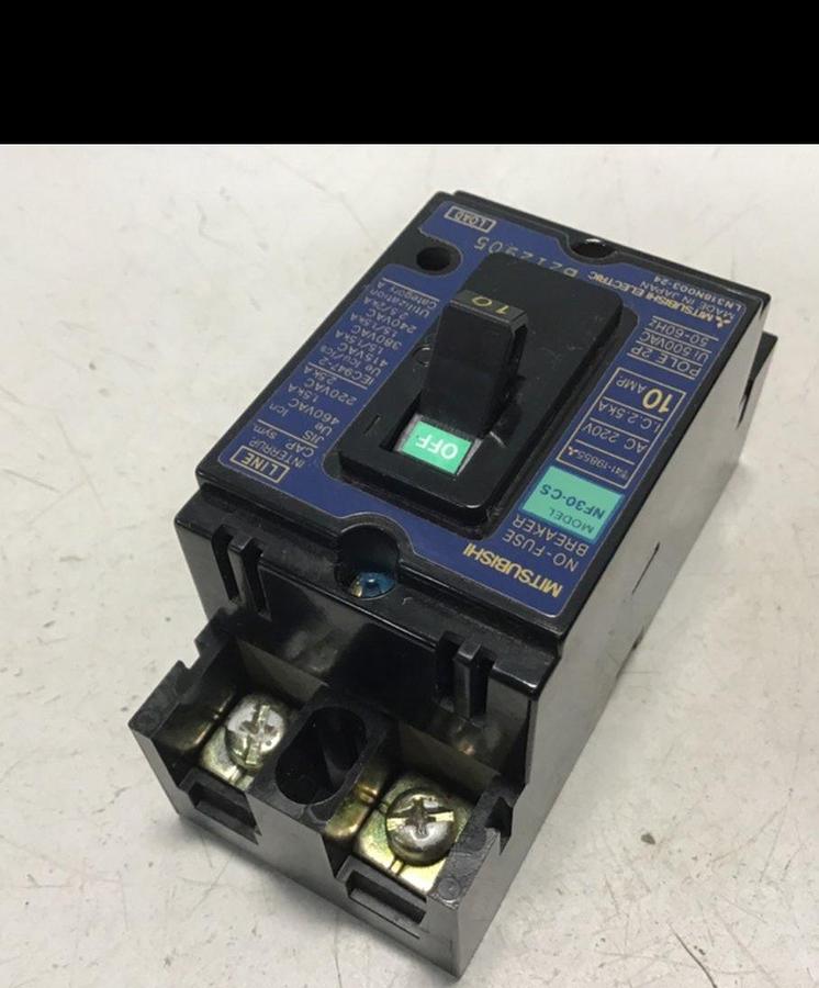 Used MITSUBISHI Circuit Breaker 10 Amp NF30-CS-2P-10 USED