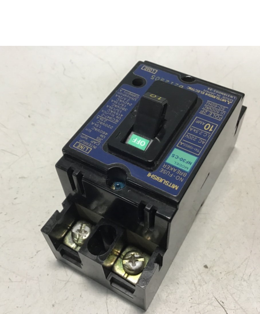 Used MITSUBISHI Circuit Breaker 10 Amp NF30-CS-2P-10 USED