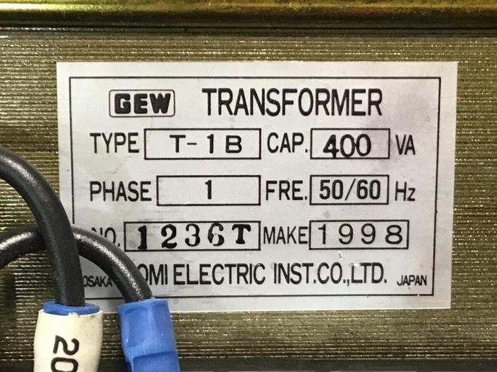 Used GOMI ELECTRIC 400 VA Transformer T-1B 400VA #126174
