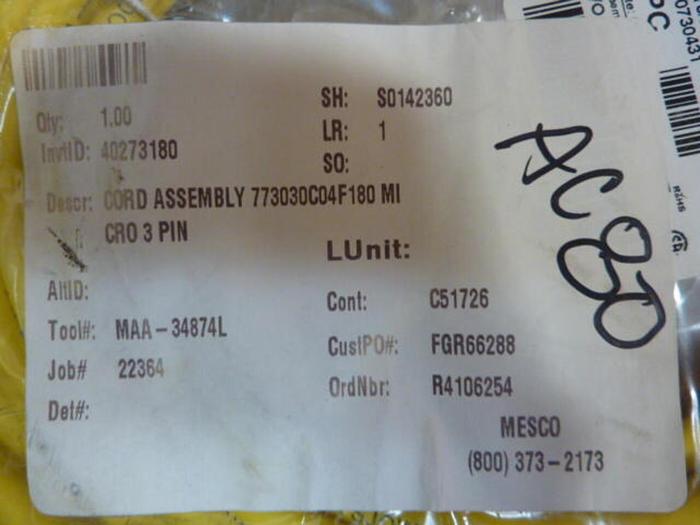 BRAD HARRISON / WOODHEAD Cord 773030C04F180 #29633