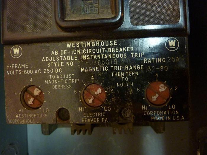 Used WESTINGHOUSE 70 Amp Bus Disconnect Switch 1470601-A #24428