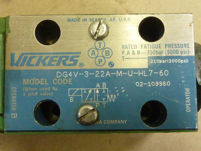Used VICKERS Directional Hydraulic Valve DG4V322AMUHL760 Used