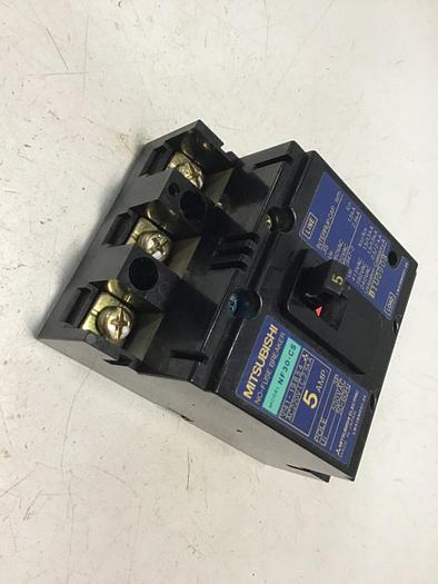 Used MITSUBISHI 5 Amp Circuit Breaker NF30-CS-5 #119793