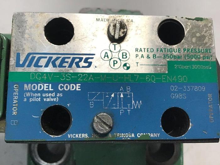 Used VICKERS Valve DG4V3S22AMUHL760EN490 Used