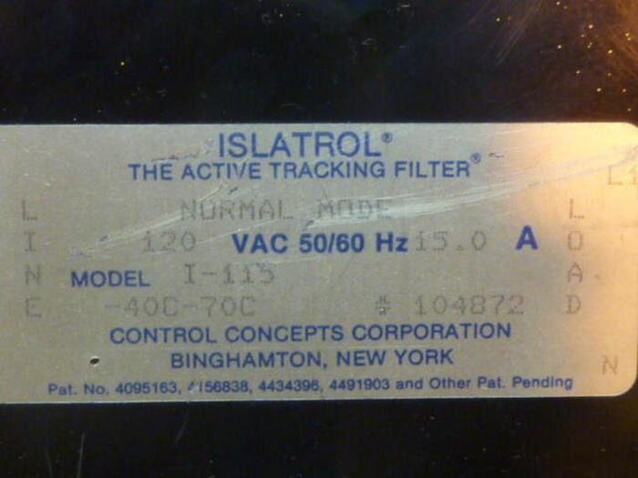 Used ISLATROL Active Tracking Filter I-115 #34936