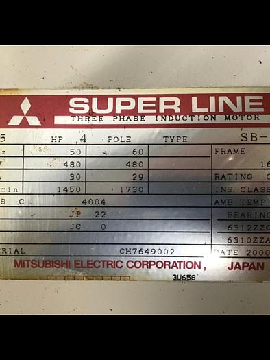 Used MITSUBISHI 25 HP Induction Motor SB-JR 25 HP Used