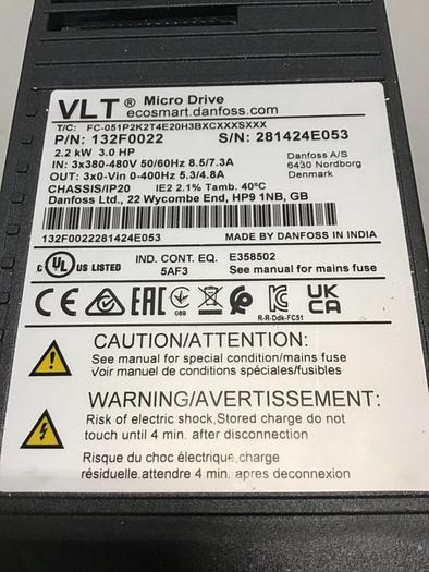 DANFOSS Micro Drive 132F0022 Used