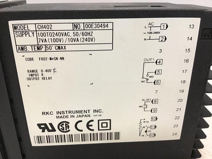 Used RKC Temp Control CH402 FK02-MGN-NN #143478