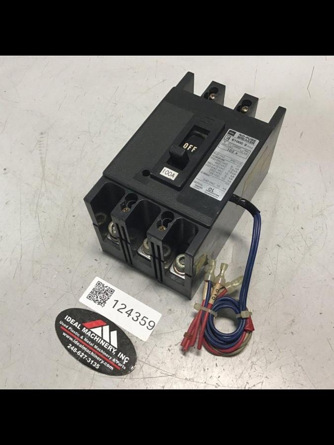Used TOSHIBA 100 Amp Circuit Breaker E100C-3P-100A #124359