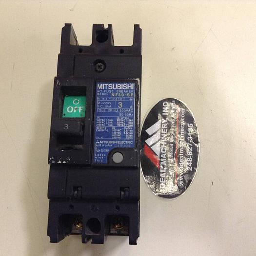 Used MITSUBISHI 3 Amp Circuit Breaker NF30-SP-3 #73060