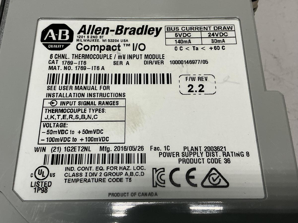 Used ALLEN BRADLEY 1769-IT6