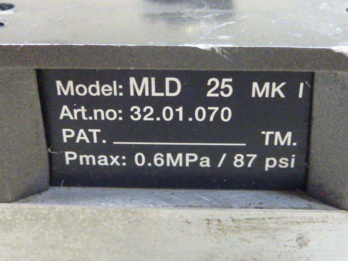 Used PIAB VACUUM PRODUCTS Vacuum Pump MLD 25 MK I #60417