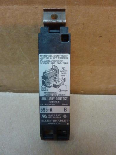 Used ALLEN BRADLEY Auxiliary Contact Block 595-A SER B #33740