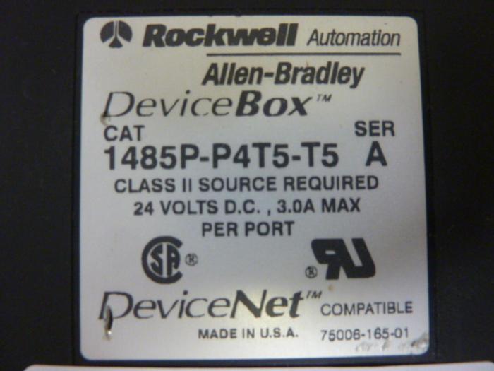 Used ALLEN BRADLEY Device Box 1485P-P4T5-T5 SER A #55148
