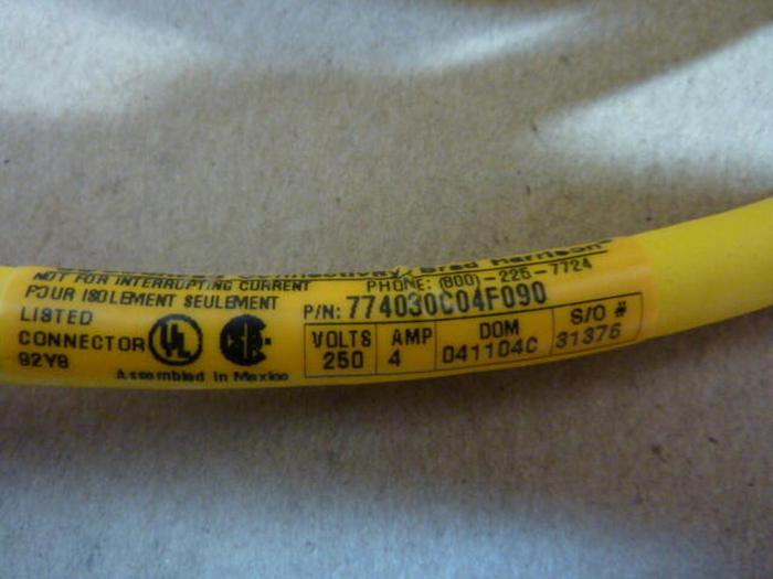 BRAD HARRISON / WOODHEAD Cable 774030C04F090 #29639