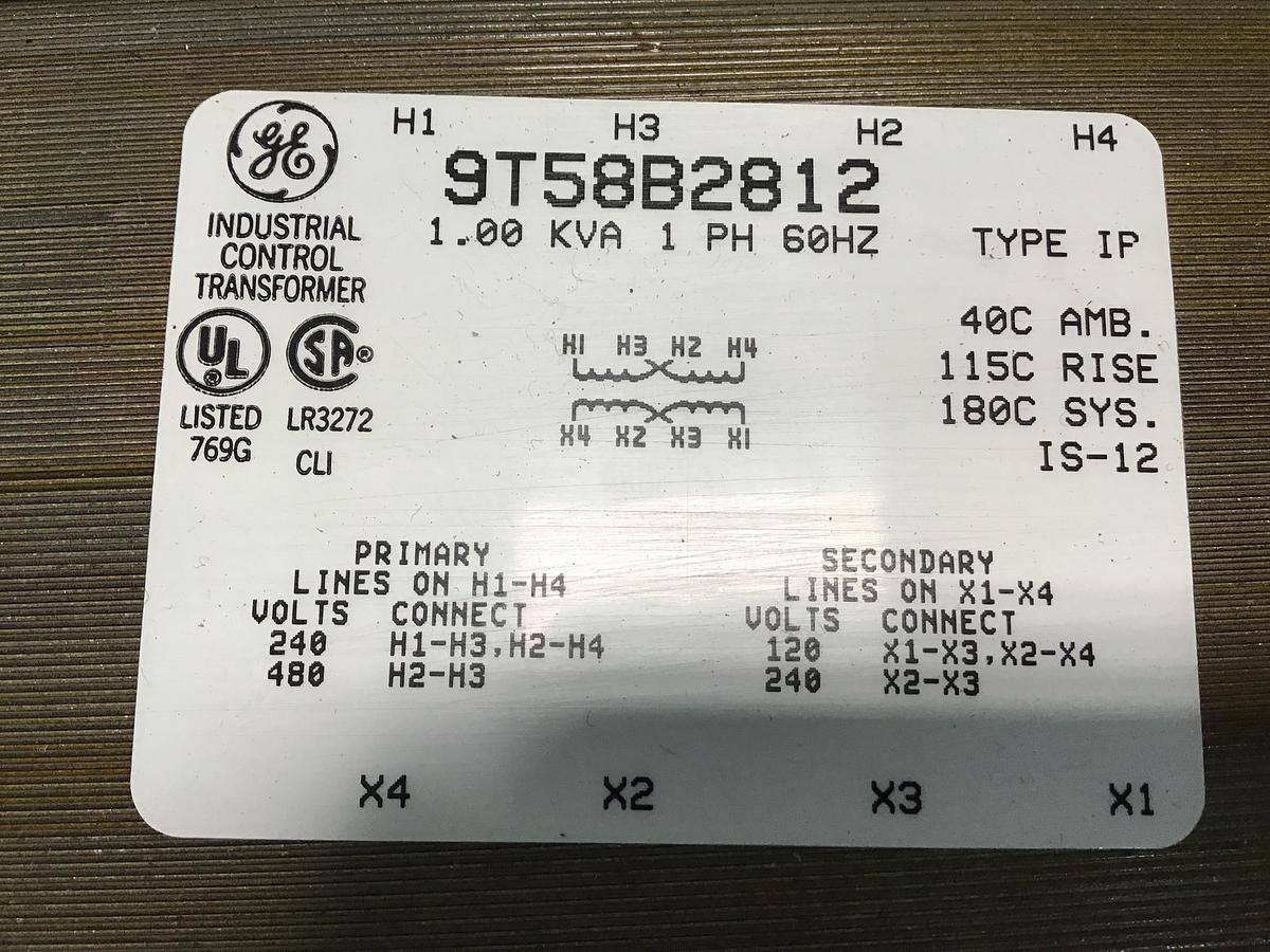 Used GENERAL ELECTRIC / GE 1.00 kVA Transformer 9T58B2812 Used